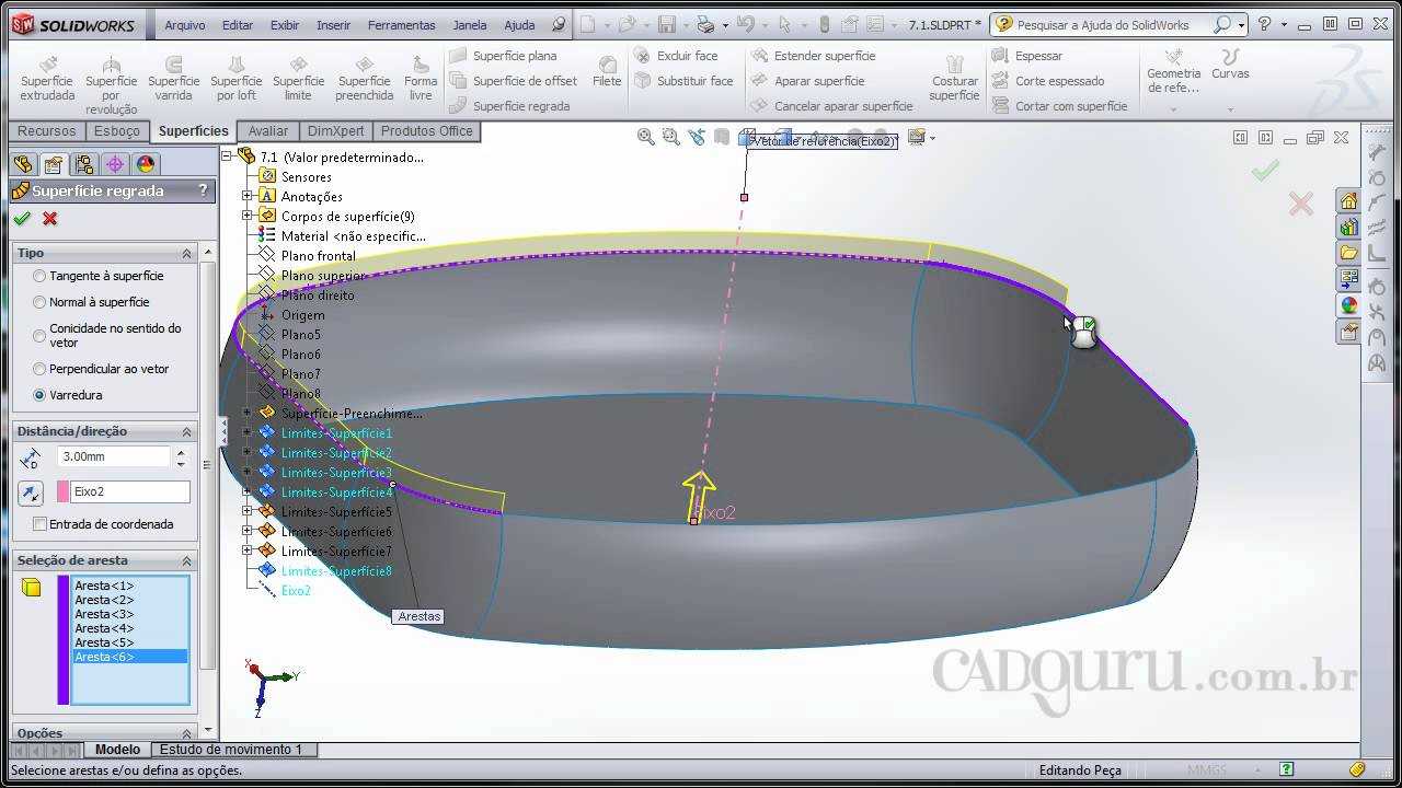 cad modelagem de superficie